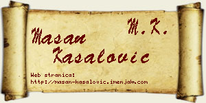 Mašan Kasalović vizit kartica